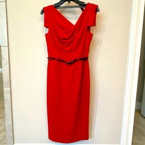 Black Halo belted ‘Jackie O’ sheath dress